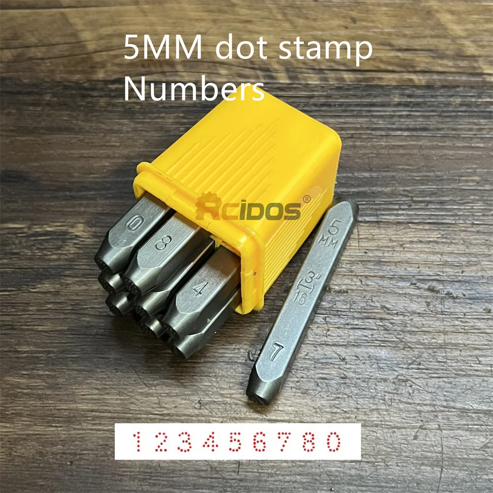 German style 5MM Numbers Dotted/lattice Motorbike,RCIDOS car chassis number dot stamp 0-8,9pcs/box