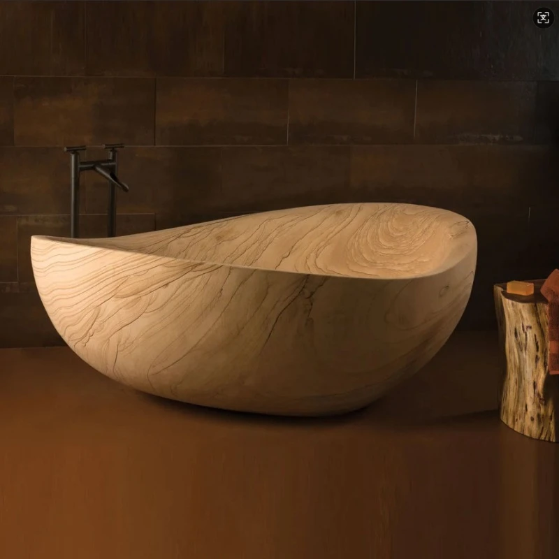 Quartz stone bathtub, butterfly design
