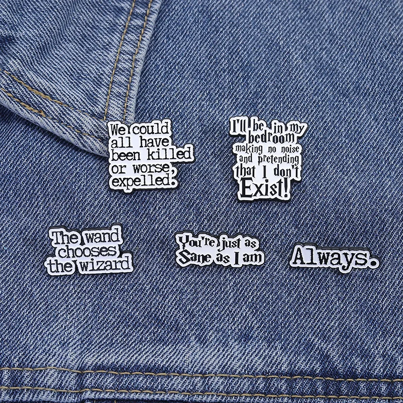 Creative English phrase series brooches Cartoon inspirational letter-shaped alloy badges clothing accessories pins as gifts