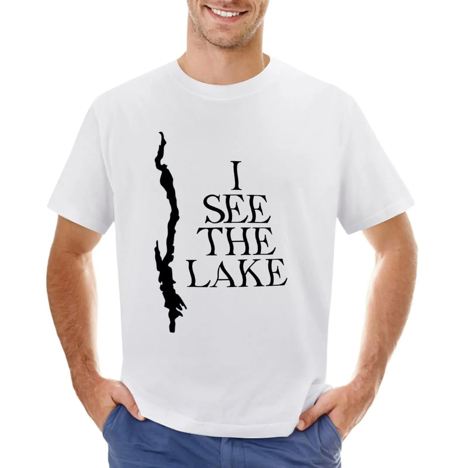 I see the Lake (Lake George - Black) T-shirt quick drying new edition mens graphic t-shirts big and tall