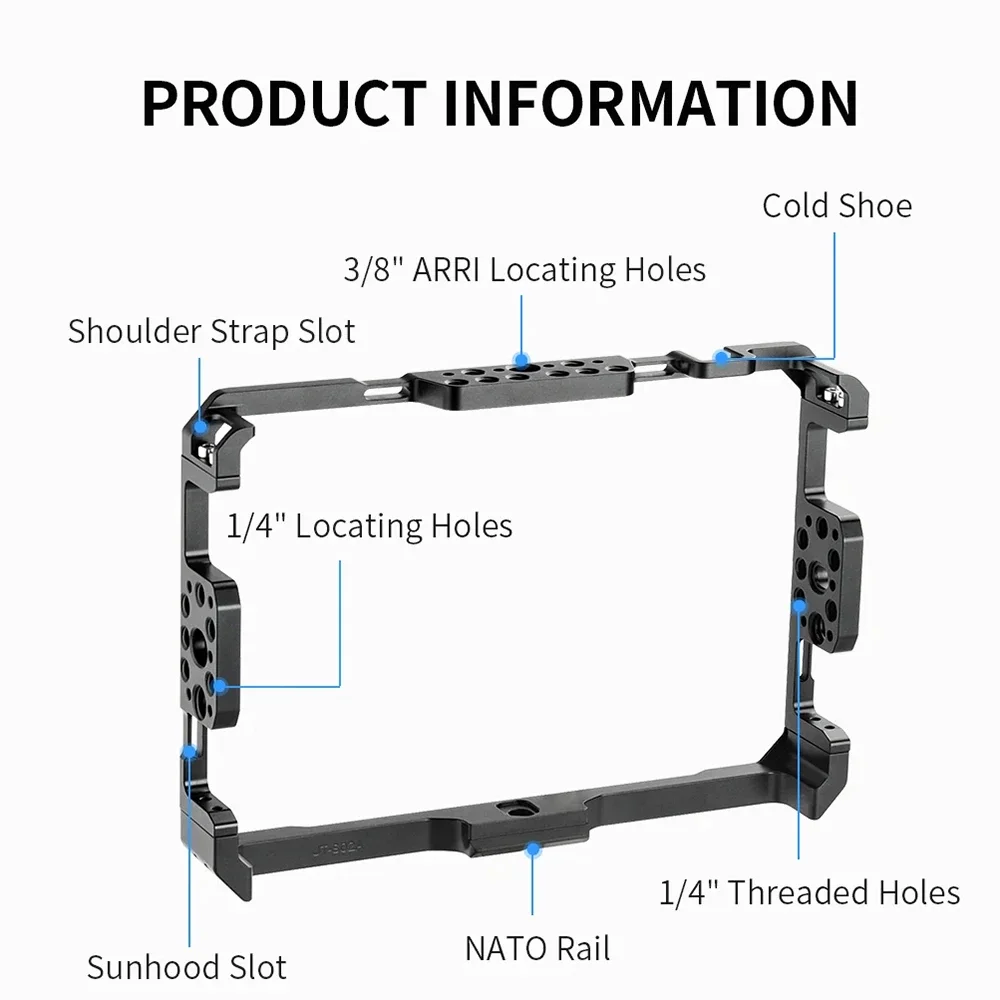 Nitze JT-S02B Monitor Cage Sunhood for SmallHD Indie 7 / 702 Touch 7\