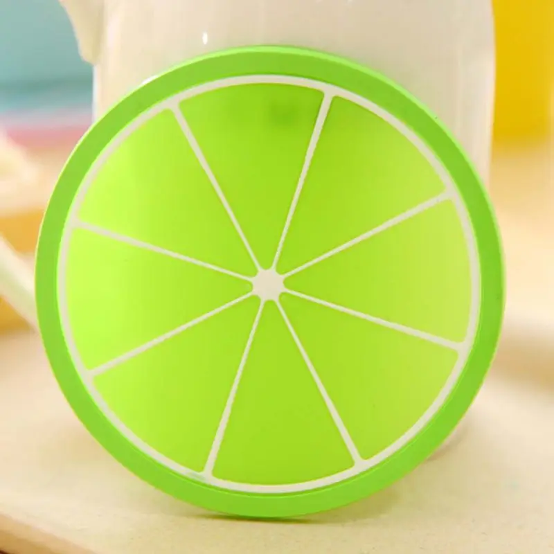 6pcs  Fruit Shape Cup Coaster Silicone Silicone Insulation Mat Cup Pads Drink Holder Mug Stand Home Table Decorations