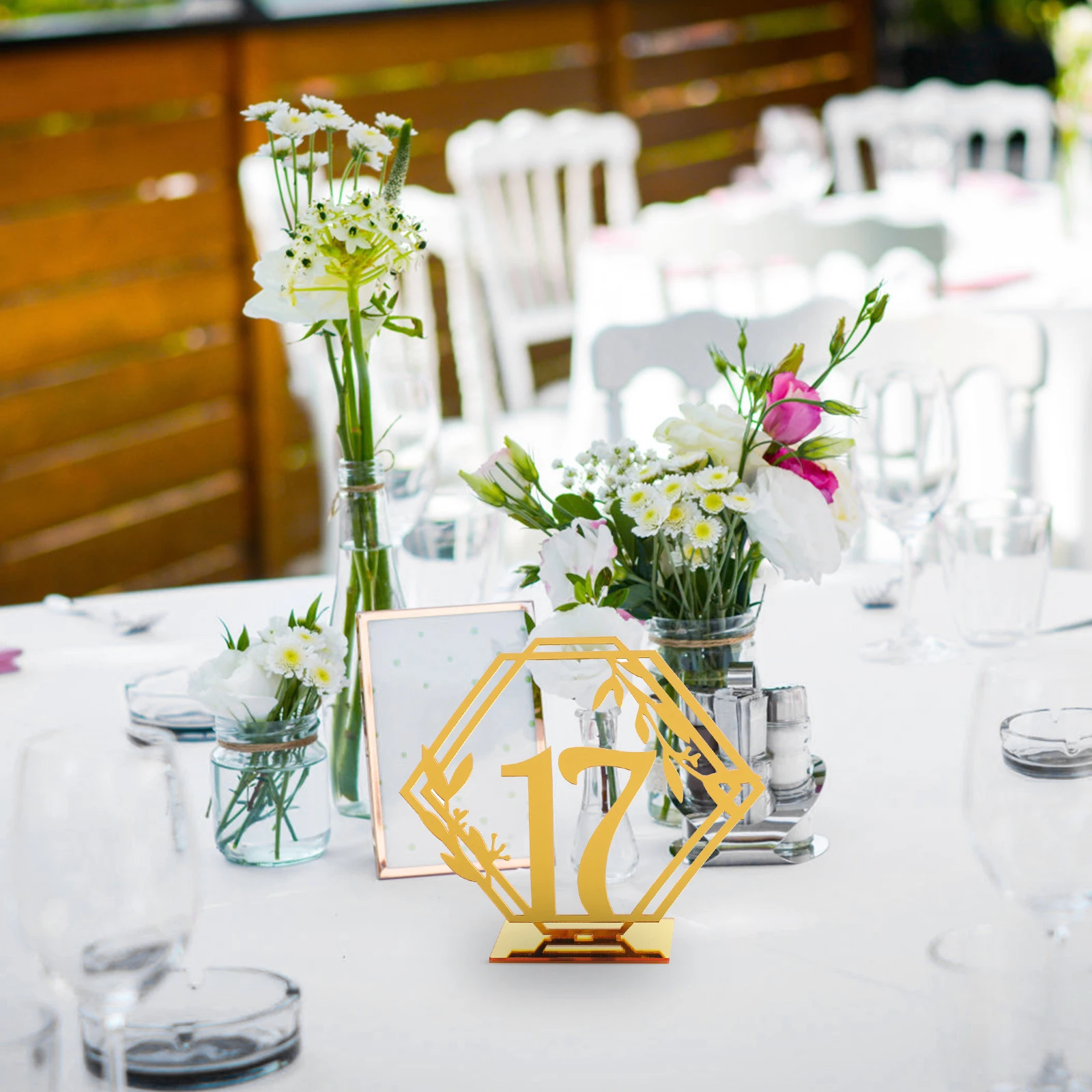 

20 Pcs Table Number Plate Wedding Sign Signs for Reception Numbers Reserved Decor