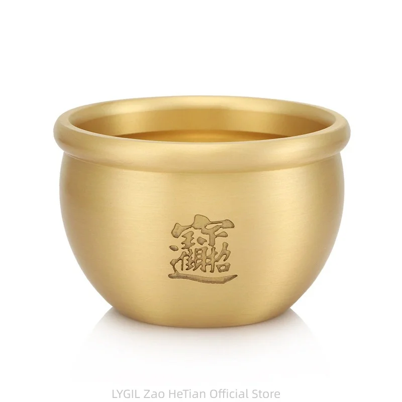 

Gold Feng Shui Hundred Blessings Bowl Fine Workmanship Meaningful Gifts Copper Materials Exquisite Mini 4.5CM