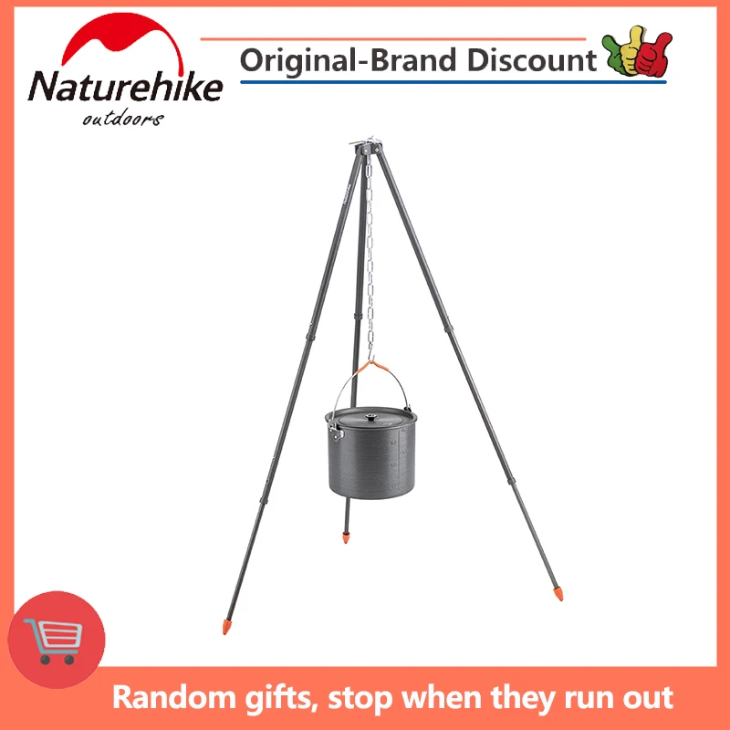 

Naturehike Camping Tripod Hiking Picnic Bracket 900g Adjustable Folding Aluminum Alloy Hanging Pot Tripod Outdoor Cooking Rack