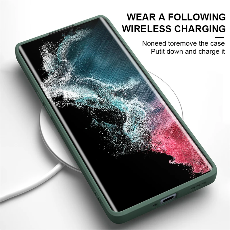 for Samsung S25 S24 S23 S22 Ultra Case Liquid Silicone Soft Shell For Galaxy S 24 23 22 Ultra Plus S23FE Slim Protective Cover