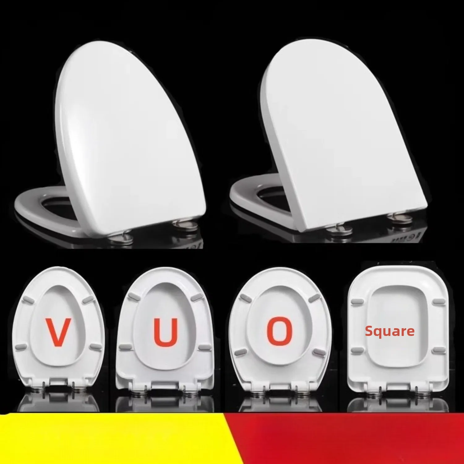 

Premium Toilet Seat Compatible with Ideal Standard Urea V U O Shape Thick Universal Replacement Older Toilets Soft Closing