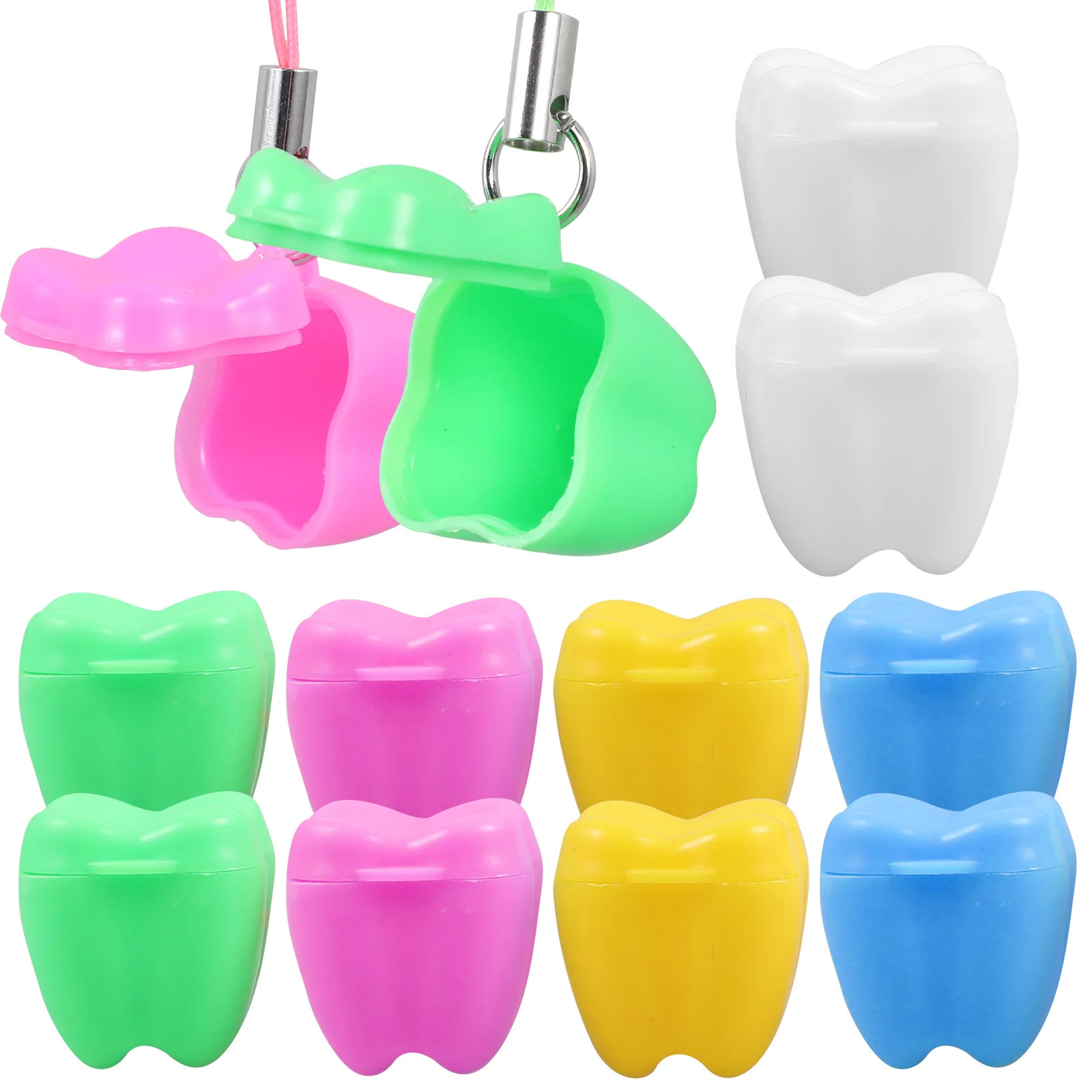 

12 Pcs Baby Teeth Storage Box Tooth Keepsake Case Lost Container Denture Toothbrush Wall-mounted Plastic Newborn Travel