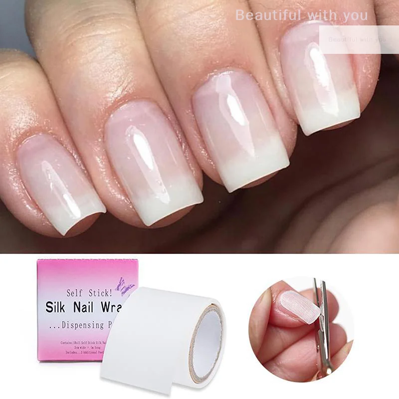 

New1 Roll Repair Nail Silk UV Gel Building Fiber French Manicure Tools Nail Forms Extension Tips Adhesive Stickers Protect Nail