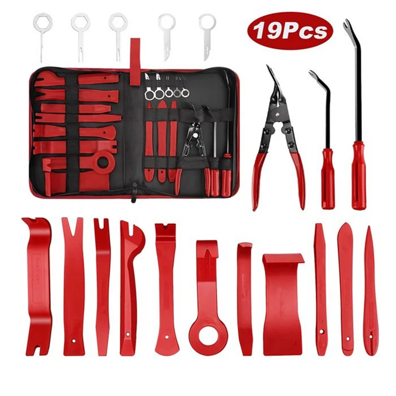 19/38PCS Car Tools Interior Disassembly Kit Plastic Trim Removal Tool Clips Puller Diy Panel Tooling for Auto Trim Puller Set