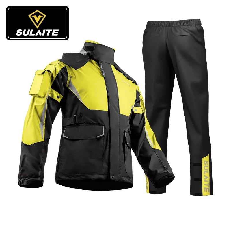 SLT0904 Rainstorm Level Waterproof Motorcycle Raincoat Suit Rainproof Rain Coat Reflection Windproof Jacket Suit Wear-Resistant