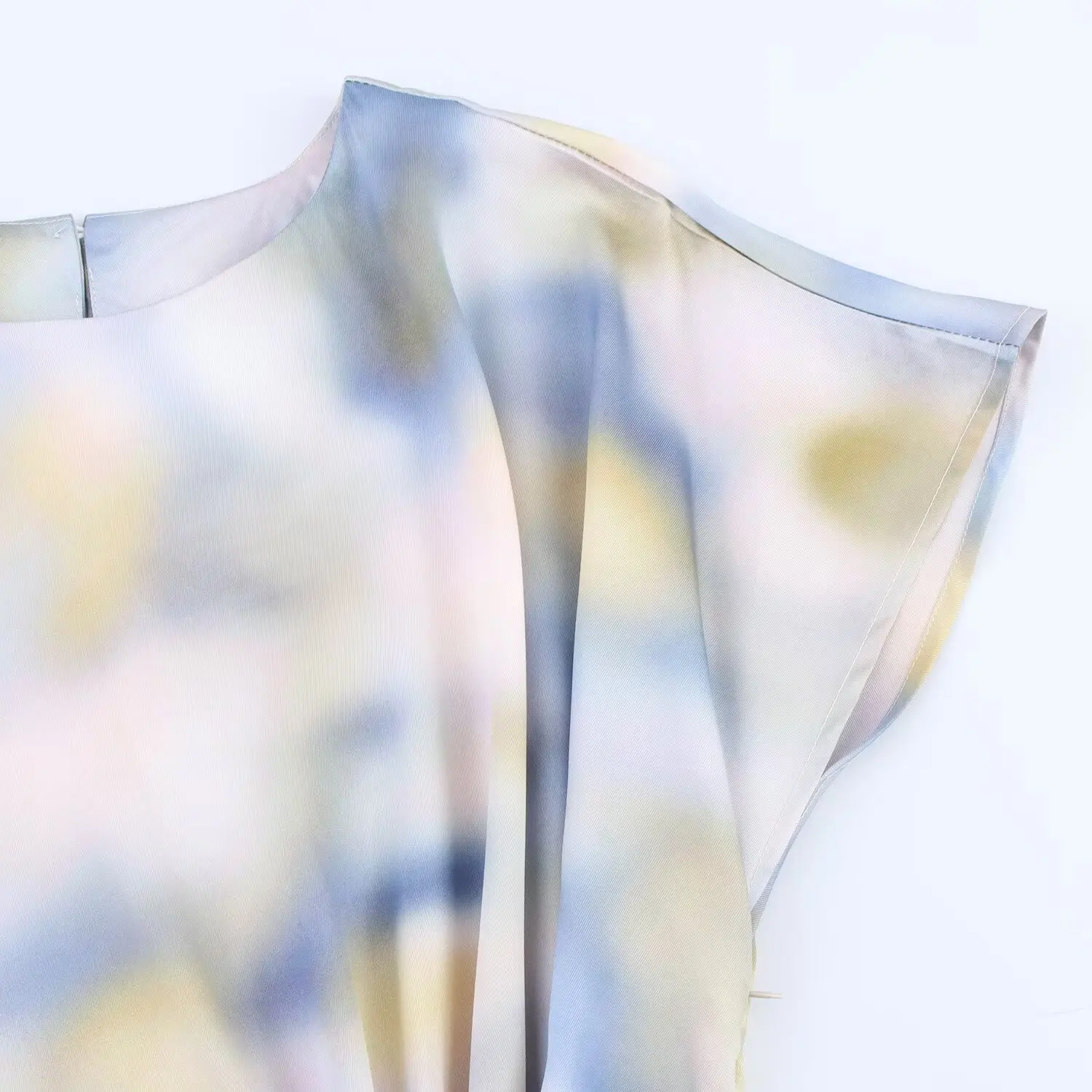 KONDALA Vintage Letnia Sukienka Tie Dye Damska w Kwiaty z Rozcięciem Moda 2025 Letnia Codzienna Plisowana Elegancka Sukienka Wieczorowa Mujer Vestidos