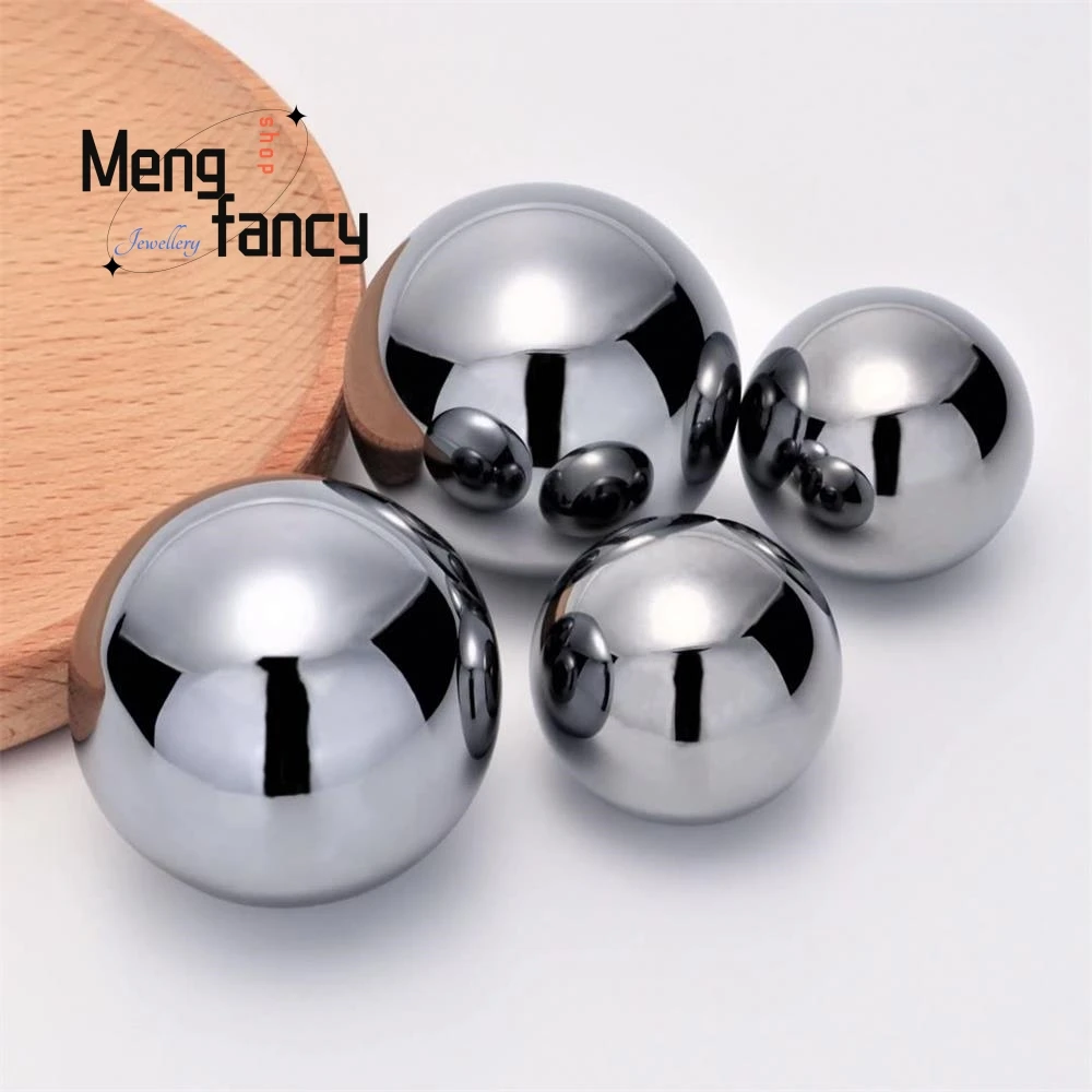 

Energy Stone Natural Terahertz Orb Hand Piece Multi-Silica Crystal Hand Exerciser Simple Exquisite Fashion Jewelry Holiday Gift