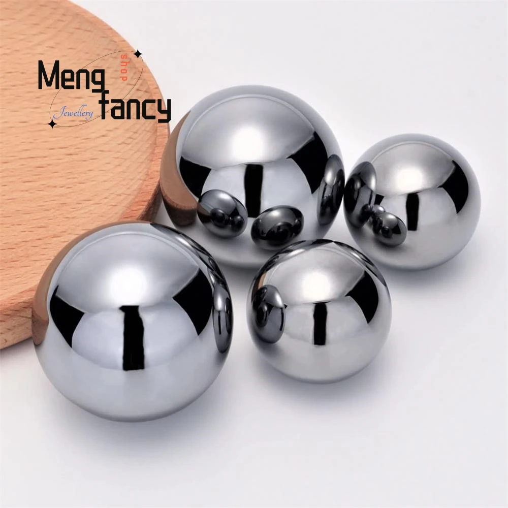 Energy Stone Natural Terahertz Orb Hand Piece Multi-Silica Crystal Hand Exerciser Simple Exquisite Fashion Jewelry Holiday Gift