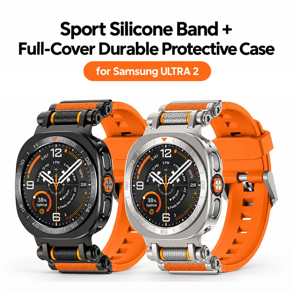 Case + Strap for Samsung Galaxy Watch Ultra 2 47mm Metal Cover Shell Silicone Band for Galaxy Ultra 2026 Man Sport Bracelet Kit