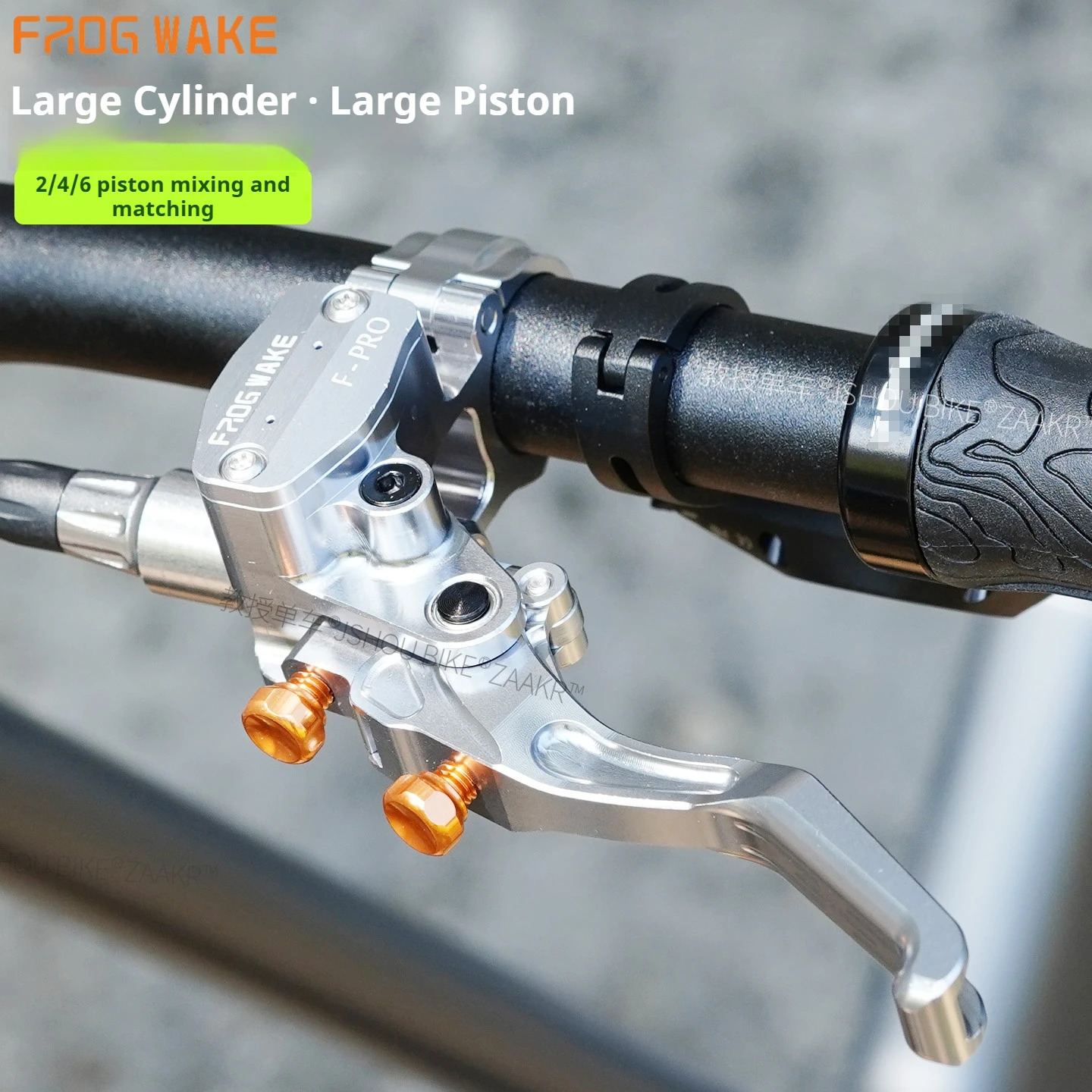 

FROG WAKE F-PRO 4-piston hydraulic disc brake kit Silver High intensity aluminum for SURRON LIGHT BEE,MTB,motorcycle,down hill