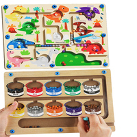 Magnetic Maze Toys For Kids Montessori Wooden Color Sorting Counting Board Sensory Educational Toys Pen Moving Ball Puzzles Game