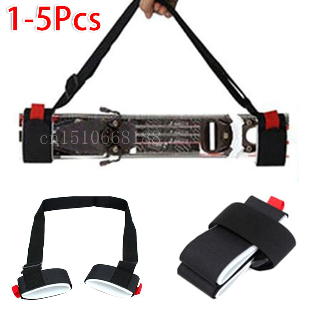 Ski Pole Carrier Strap Adjustable Ski Shoulder Hand Carrier Lash Handle Straps Snowboard Porter Hook Loop Skiing Accessories