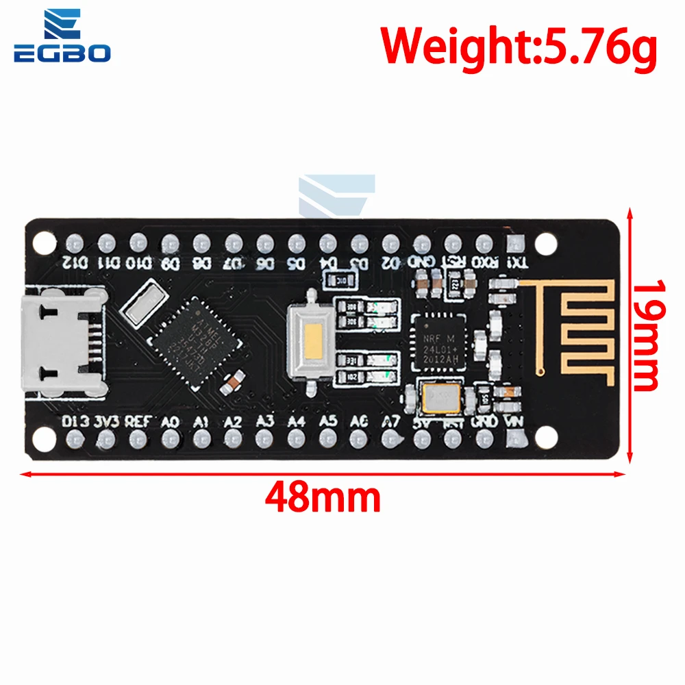 RF-Nano for Arduino Nano V3.0, Micro USB Nano Board ATmega328P QFN32 5V 16M CH340, Integrate NRF24l01+2.4G wireless