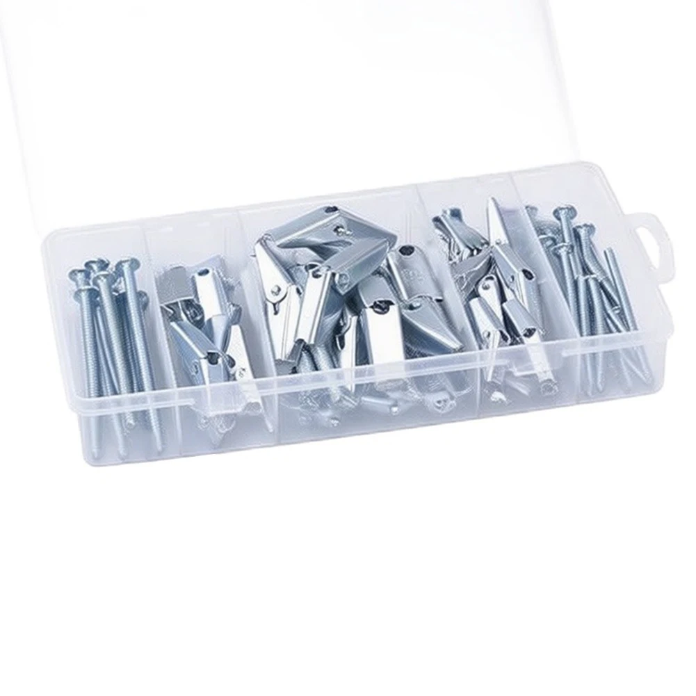 Galvanized Metal Hollow Wall Butterfly Anchor Bolt Kit Zinc Plated Drywall Fastener Set For Plasterboard Wall Hanging Fixing