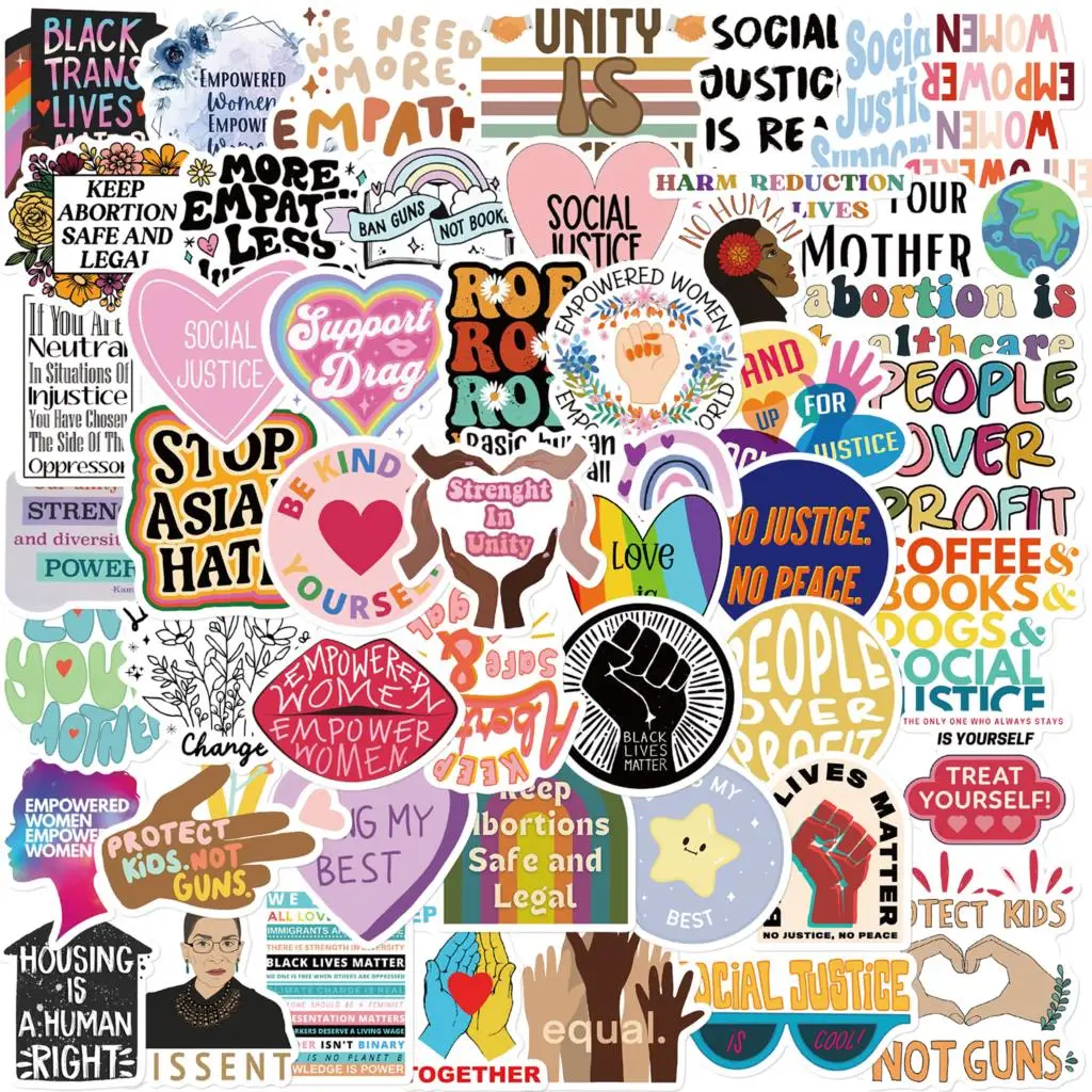 10/50PCS Ins Style Social Justice Creative Decals Cute Stickers Aesthetic Phone Notebook Suitcase Laptop Fridge Wall Sticker