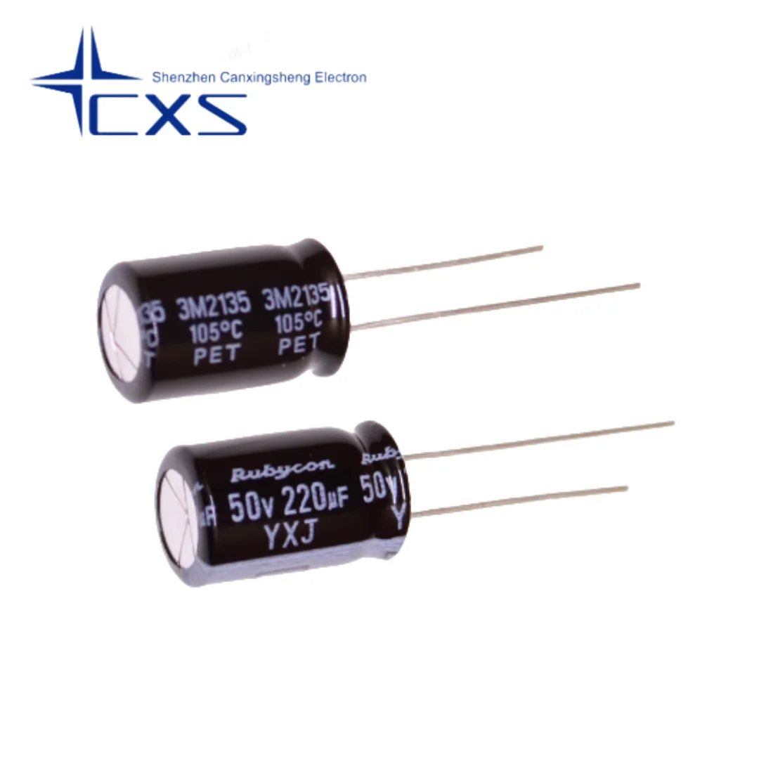 

20PCS 220UF 50V Imported Aluminum Electrolytic Capacitor 50v220uf 10*16 Ruby YXJ High Frequency Long Life