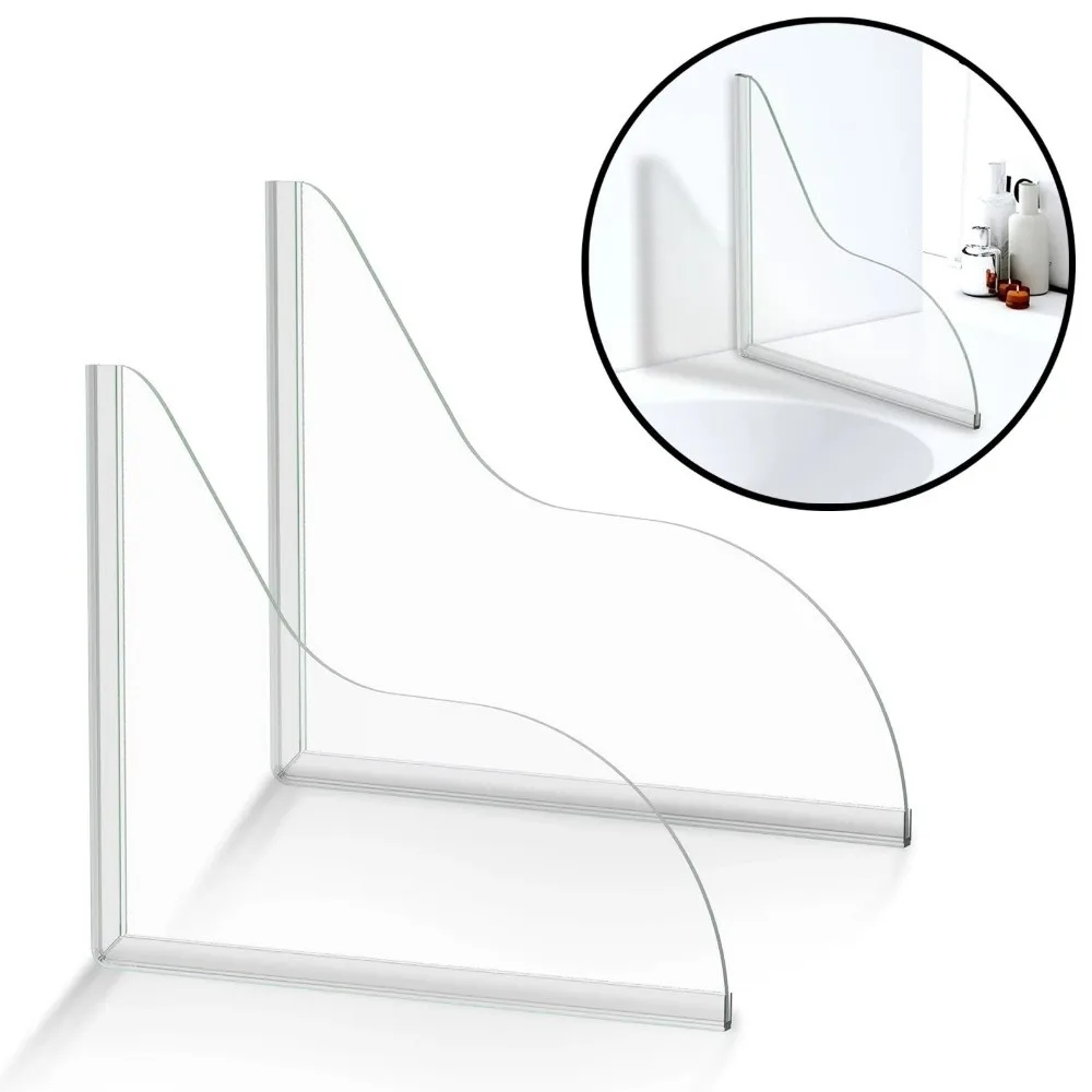 

New Acrylic Bathtub Splash Guard Transparent Self-Adhesive Sink Splash Cover Waterproof Easy Install Water Baffle Plate Shower