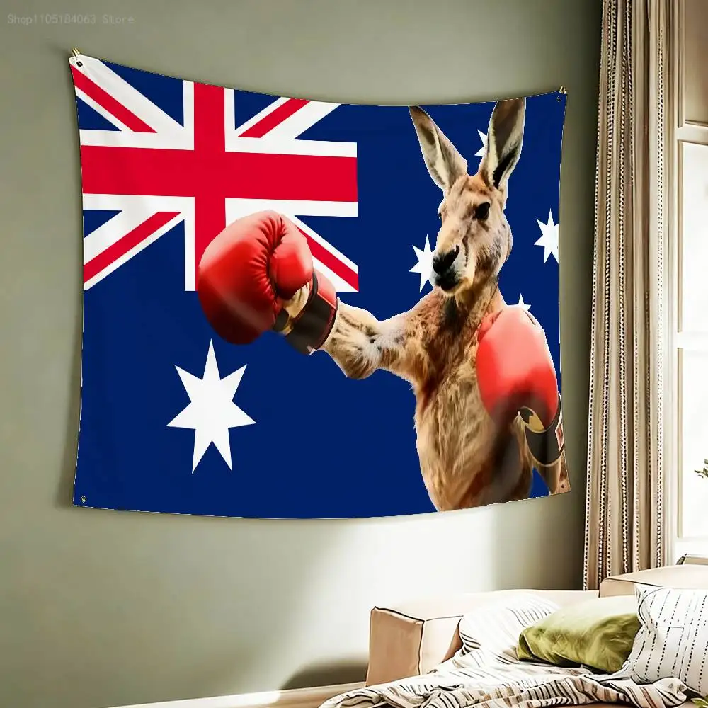 الملاكمة الكنغر جريئة أستراليا طباعة العلم نسيج راية لغرفة النوم في الهواء الطلق غرفة المعيشة مطعم بار جدار ديكور الطرف