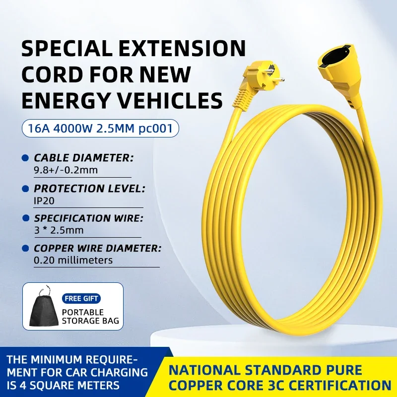 

4KW 16A EU Schuko Power Strip with 5M Cord Waterproof Indoor Outdoor Extension Cable for Engineering Sockets