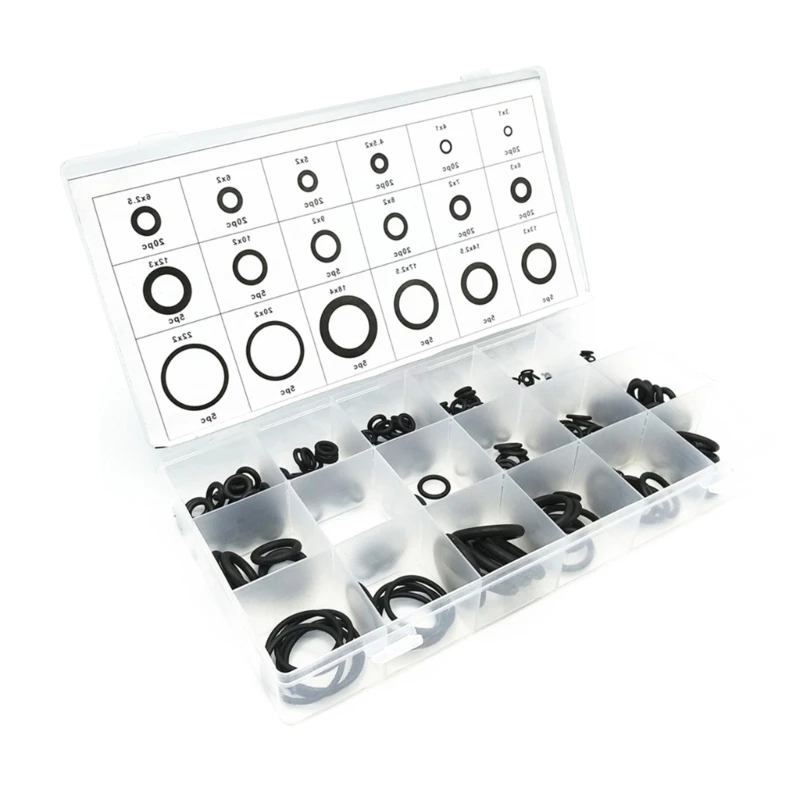 225pcs Rubber O Rings Assortment Set Plumbing Workshop Tool Oil Resistant Dropship