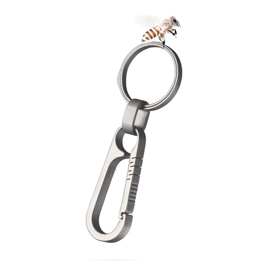 

Titanium Alloy Car Keychain for Men Women Grey Backpack Buckle Waist Keychain Hanging Buckle Lightweight Durable CNC Machining