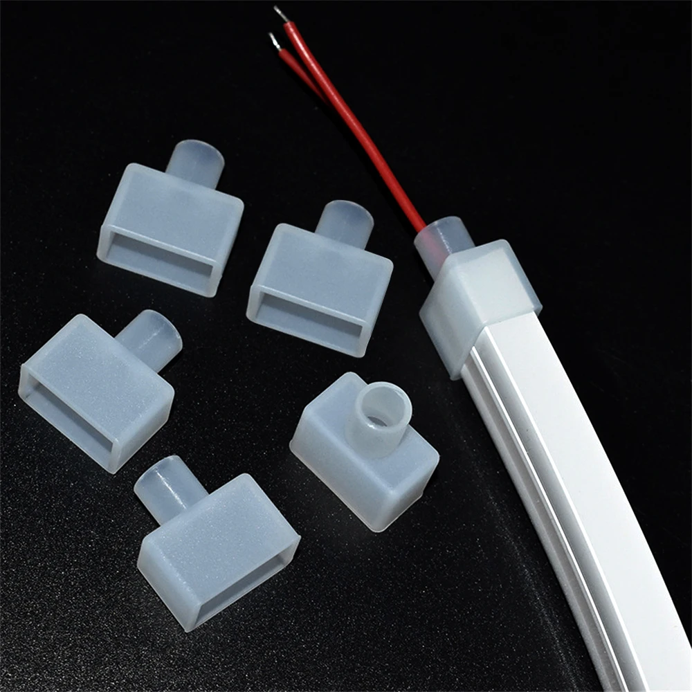 Led Neon Light Strip End Cap Accessories Head and Tail Plug Aluminum Profile Fixed Clips Silicone Seal For Silica Gel Neon Tube