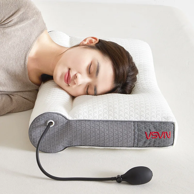 lumbar support Inflatable Traction Cervical Pillow with Adjustable Cylindrical Firmness, Cervical Traction Pillow Core