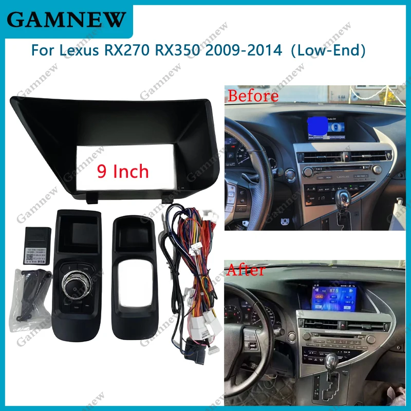 9 Inch Car Frame Fascia Adapter Canbus Box Decoder Android Radio Dash Fitting Panel Kit For Lexus RX270 RX350 2009-2014