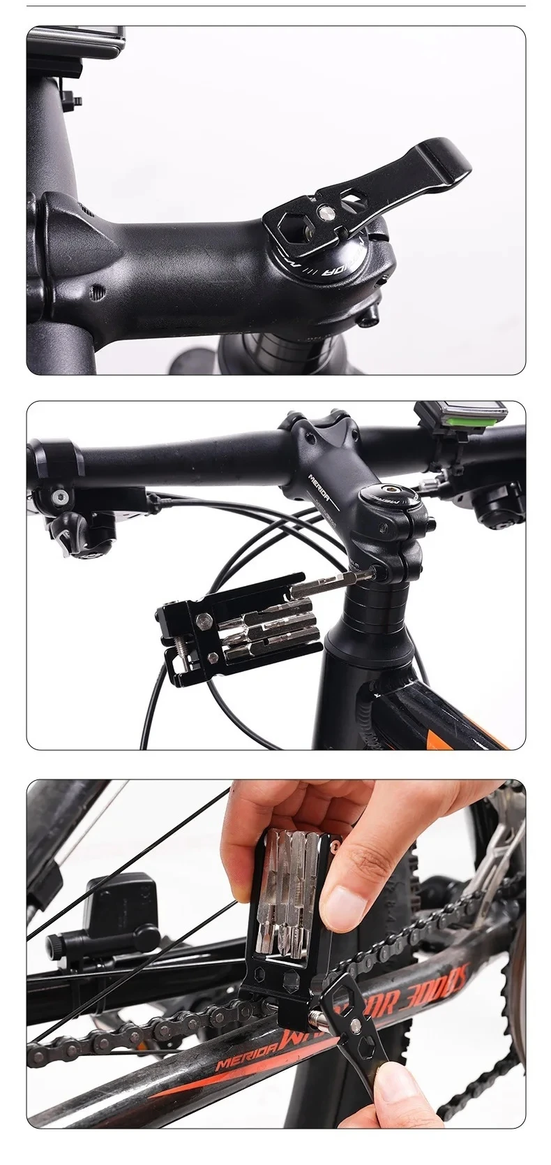 OFFBONDAGE Mountainbike-Werkzeugsets, Fahrrad-Reparatur-Werkzeugset, Sechskant-Speichenschlüssel, Mountainbike-Schraubendreher-Werkzeug, 16-in-1 – Detail 4