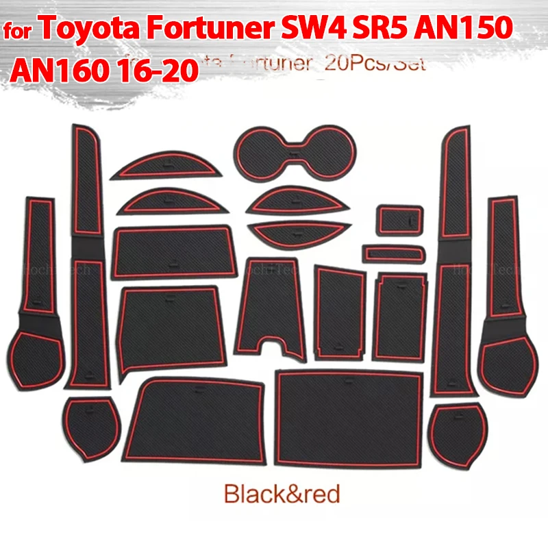 

Rubber Anti-slip Mat Door Groove Cup pad Gate slot Coaster Interior for Toyota Fortuner SW4 SR5 AN150 AN160 2016-2020