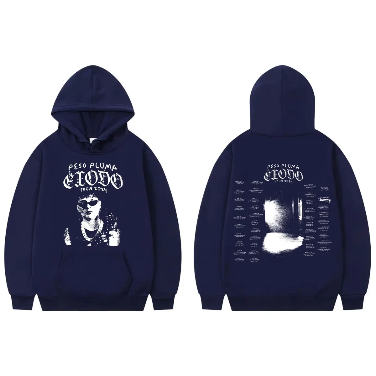 Peso Pluma Exodo Tour 2024 Hoodie Men Women Hip Hop Trend Vintage Hooded Sweatshirts Fashion Casual Oversized Fleece Pullovers