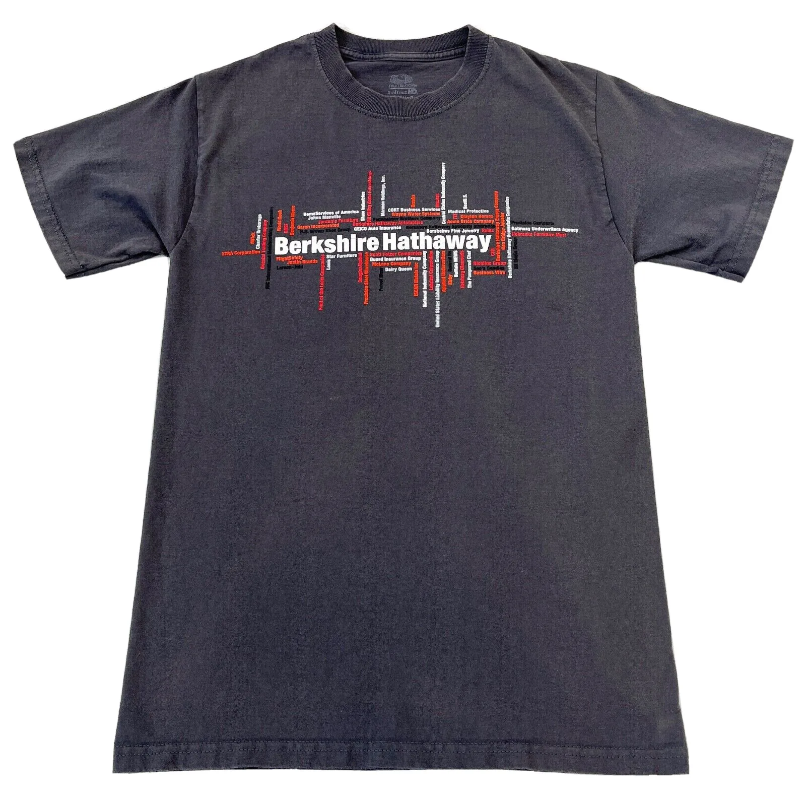 Berkshire Hathaway Shirt Mens Small Gray Graphic Tee Warren Buffett Teens Cotton