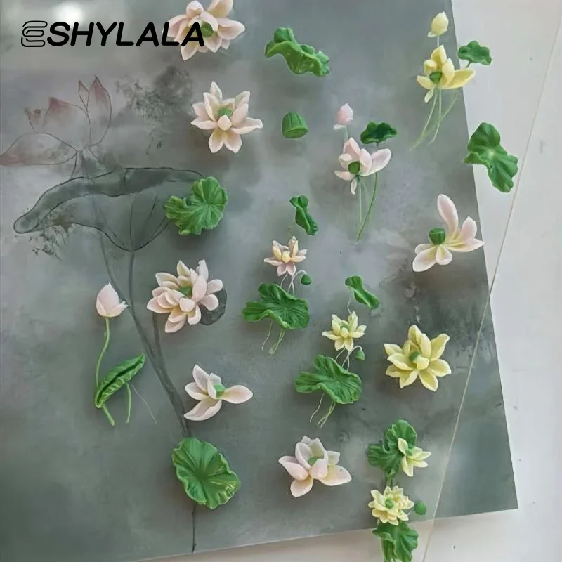 Forma do paznokci 3D z kwiatami, seria: konwalie, lotos, DIY, wysoka transparentność, szablony do paznokci, dekoracje do paznokci.