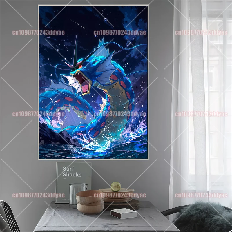 Anime Pokemon Canvas Painting Pikachu Eevee Squirtle Posters and Prints Graffiti Wind Wall Art Pictures Home Decor Kids Gifts view 6