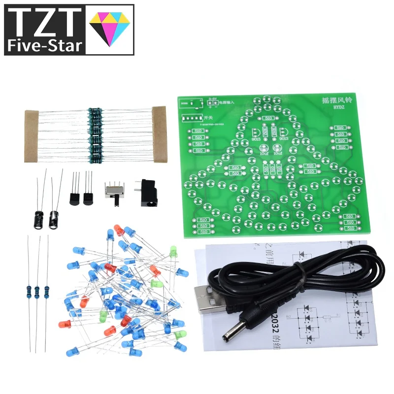 Laboratory Swing bells Wobbly Windbell Fun Electronic DIY Kit Wring 95 LEDs Wind bell 5V 9V