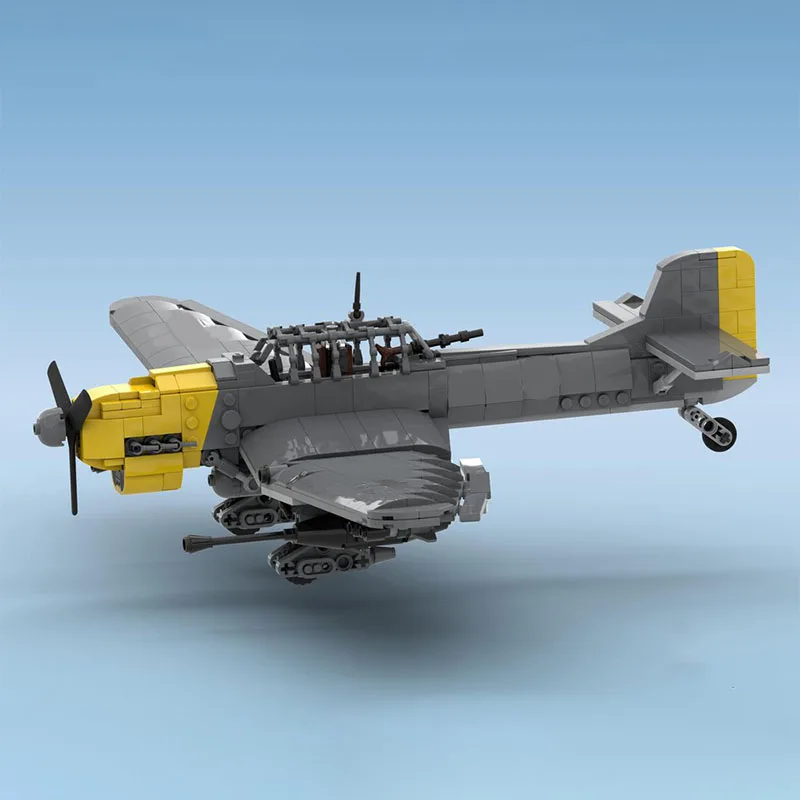 639 PCS MOC Junkersed Ju-87 Stuka B-2 Classic WWII Bomber Aircraft Plane Model DIY Model Building Blocks Birthday Toys Gift