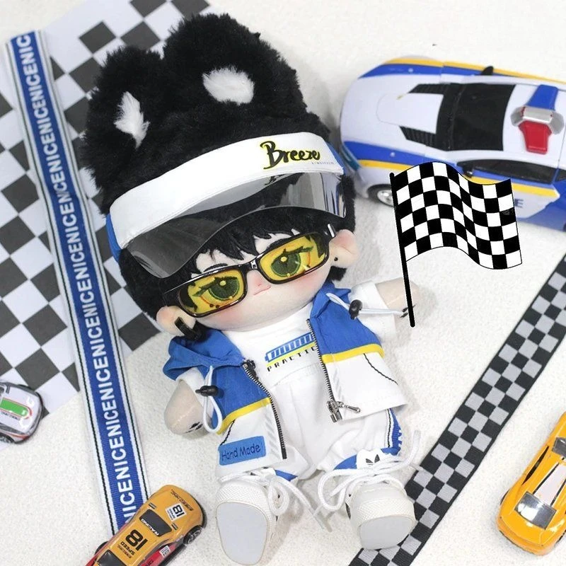 

Хлопковая одежда для кукол, оригинальная одежда 20 см, крутой и красивый гонщик «Спид Рейсер», желтый и синий цвета, простой дизайн.