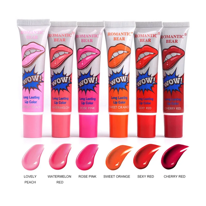 ABLG  6 Colors Peel Off Lipstick Sexy Red Makeup Lasting Lip Gloss Beauty Liquid Lipstick