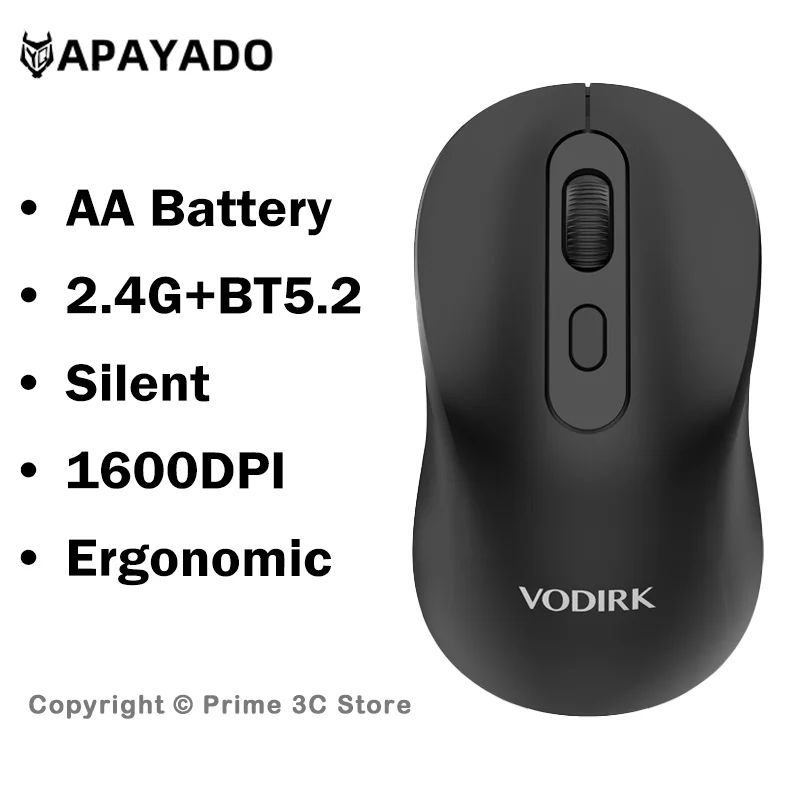 DM1 Wireless Mouse 2.4G Bluetooth Dual Mode Silent Ergonomic Mouse 800 1200 1600 DPI for PC Mac