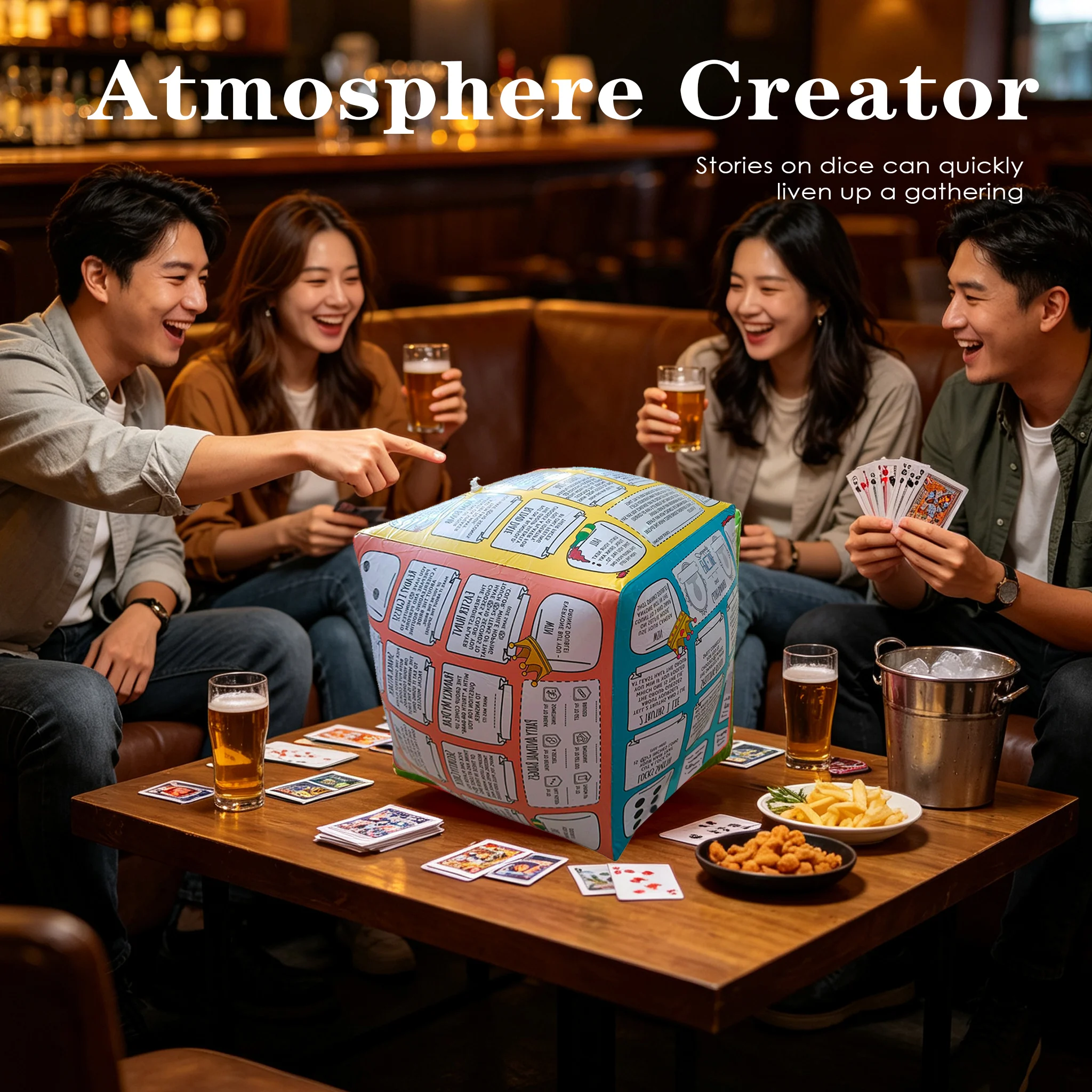 17in Inflatable Dice Cube Durable PVC Novelty Gift Bachelor Interactive Party Game Drinking Prop For Club Bar Wedding Family Eve