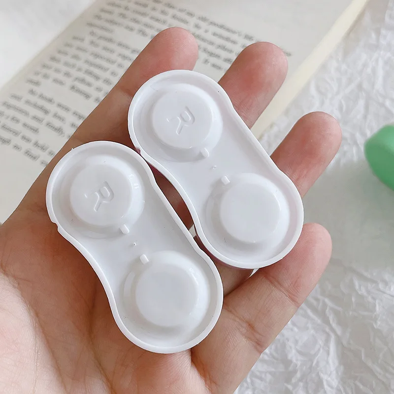 Contact Lens Cases Tiny Solid Color Plastic Box Lightweight Protective Case Outdoor Contact Lenses Storage Case