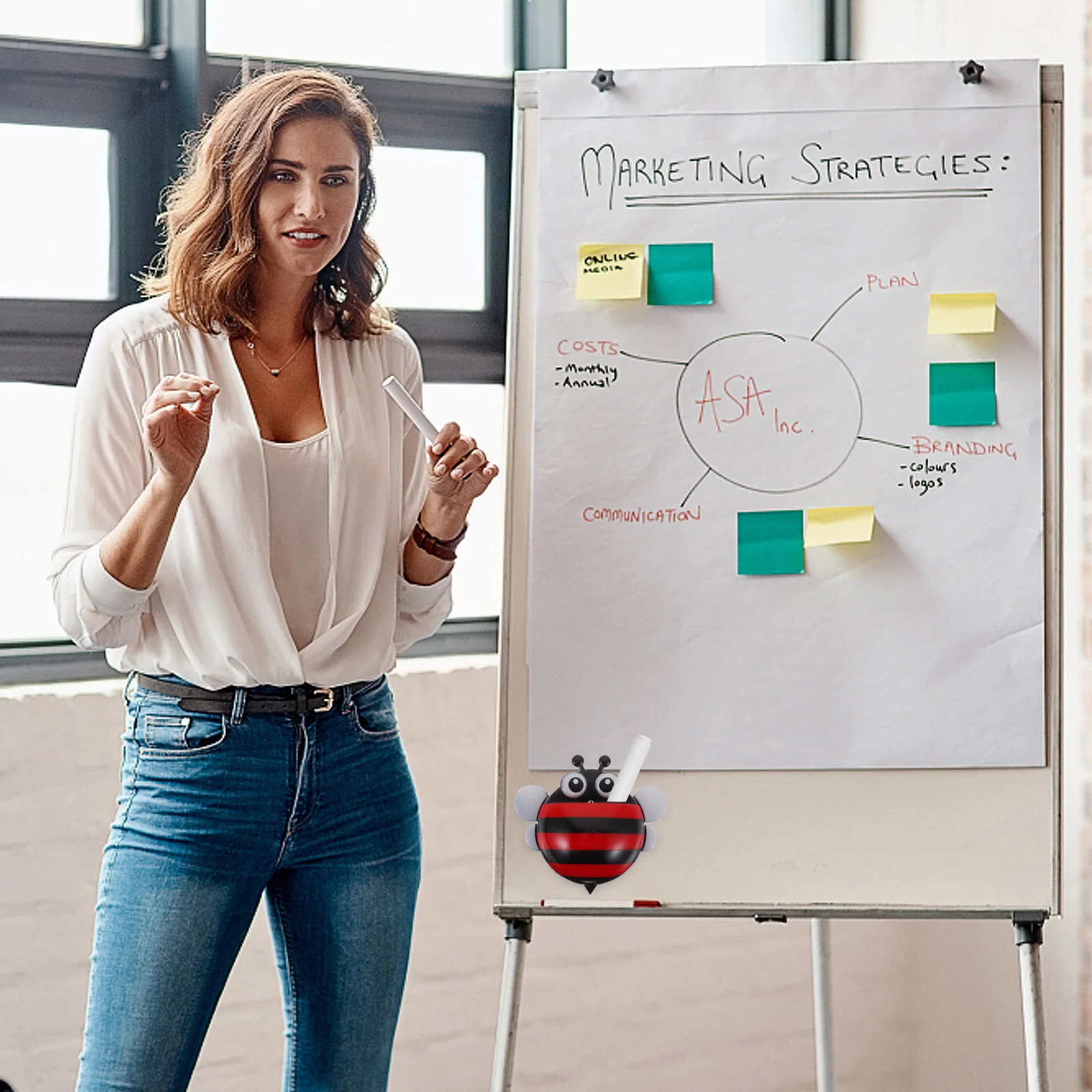 2 قطعة أصحاب قلم النحل المغناطيسي السبورة الثلاجة علامة تخزين مكتب منظم كوب القلم البلاستيكي متعدد الوظائف #1