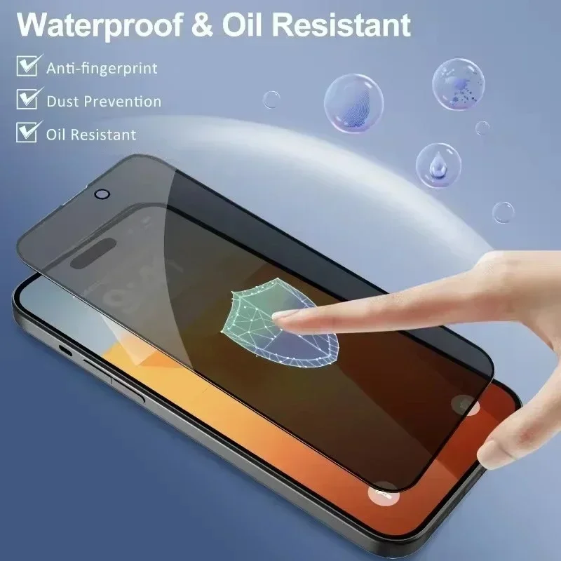 1-5 Piezas Protector de Pantalla de Privacidad de Cubierta Completa para iPhone 16 15 13 11 14Pro Max Vidrio Templado Antiespía para iPhone X XS Max XR 4