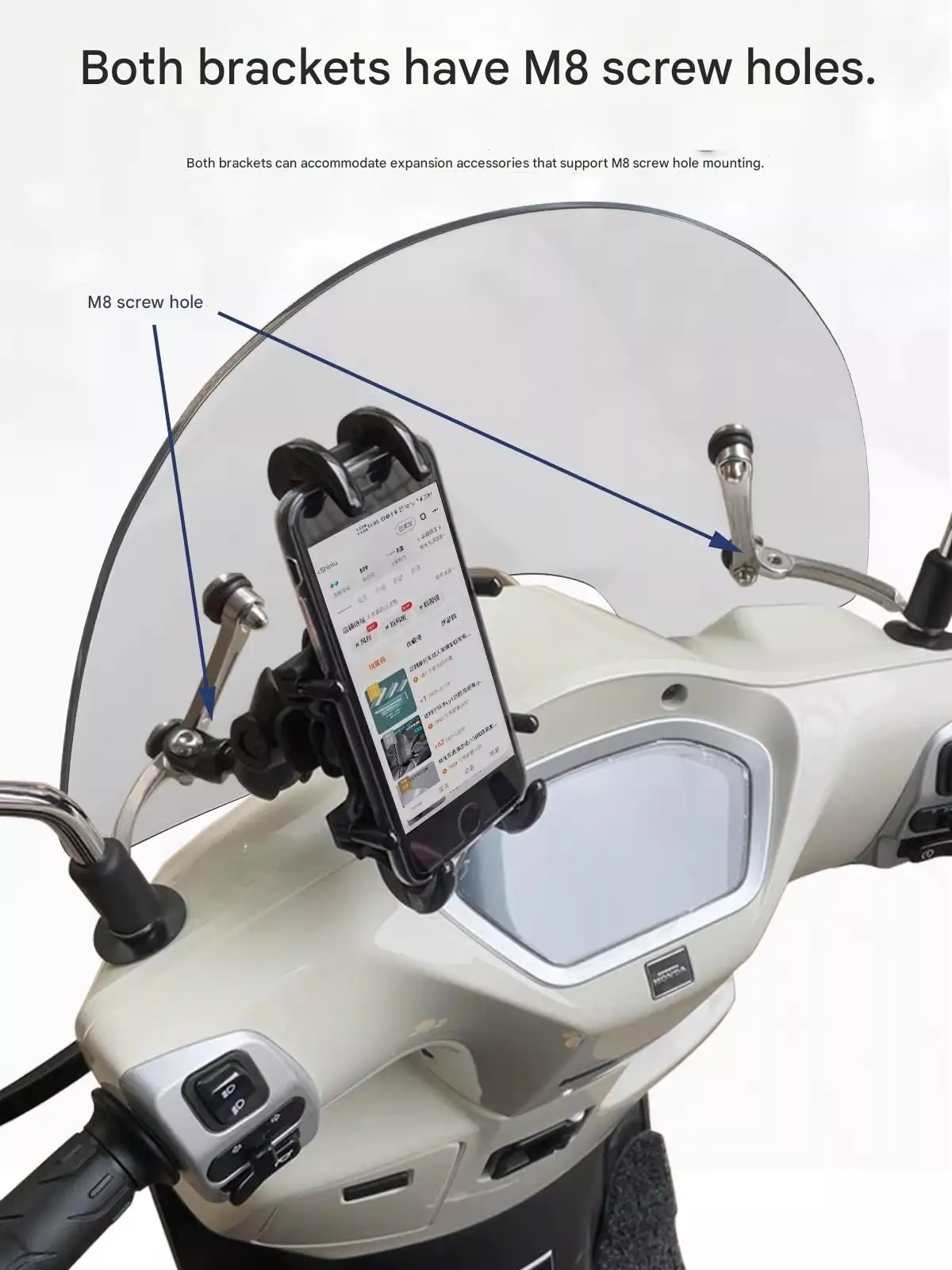 

Ветровое стекло в винтажном стиле для Honda NS125LA - обтекаемый дизайн, ветрозащитная защита для груди